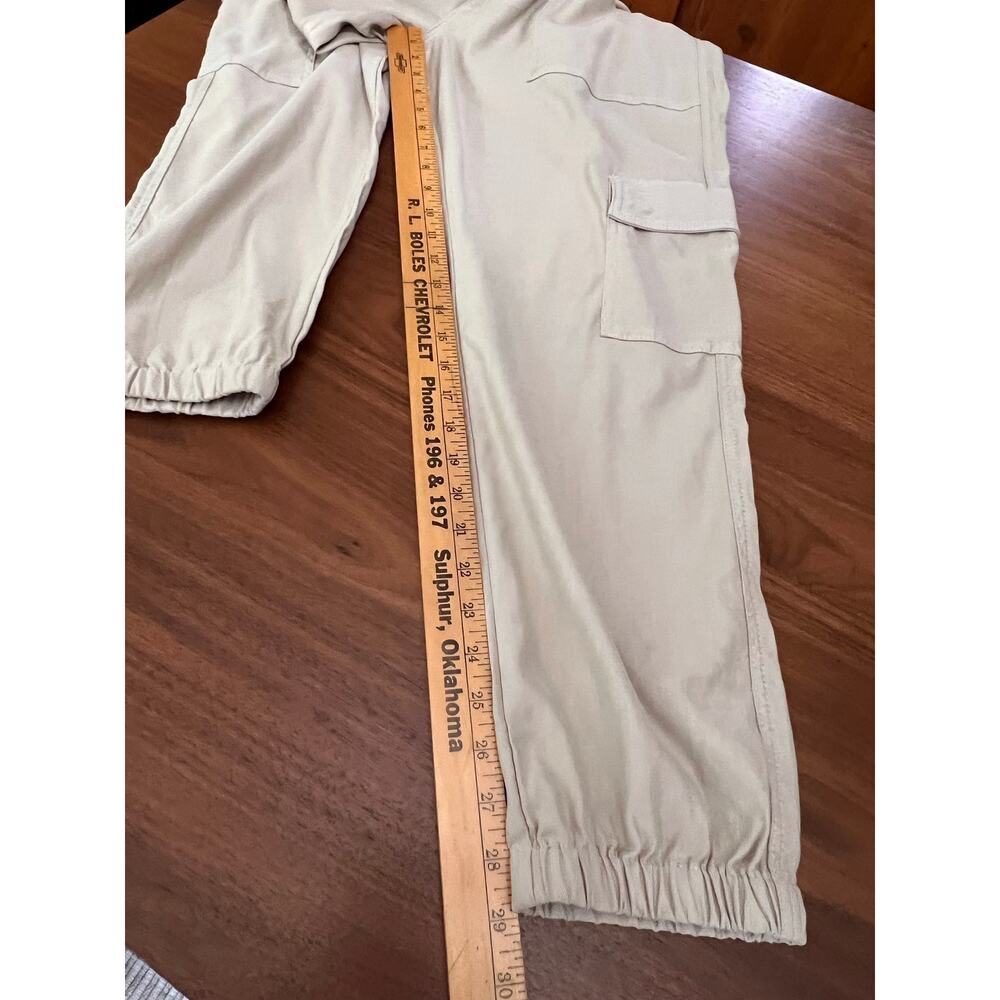 Hudson Cargo Jogger Pants Linen Lyocell Drawstring Beige Large NWT - Picture 10 of 11